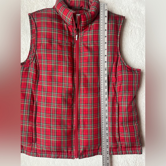 Charter Club Plaid Red Down Puffer Vest Women Size Medium - Picture 5 of 8